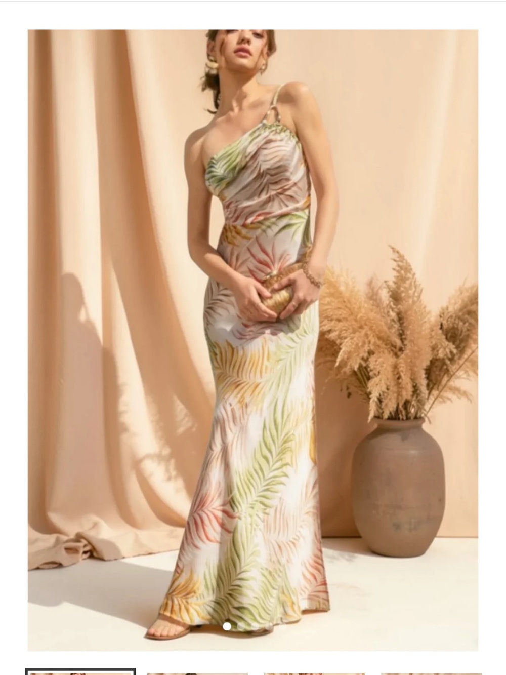 NWT SUMMERHAUS DESERT PALM ONE SHOULDER MAXI Large